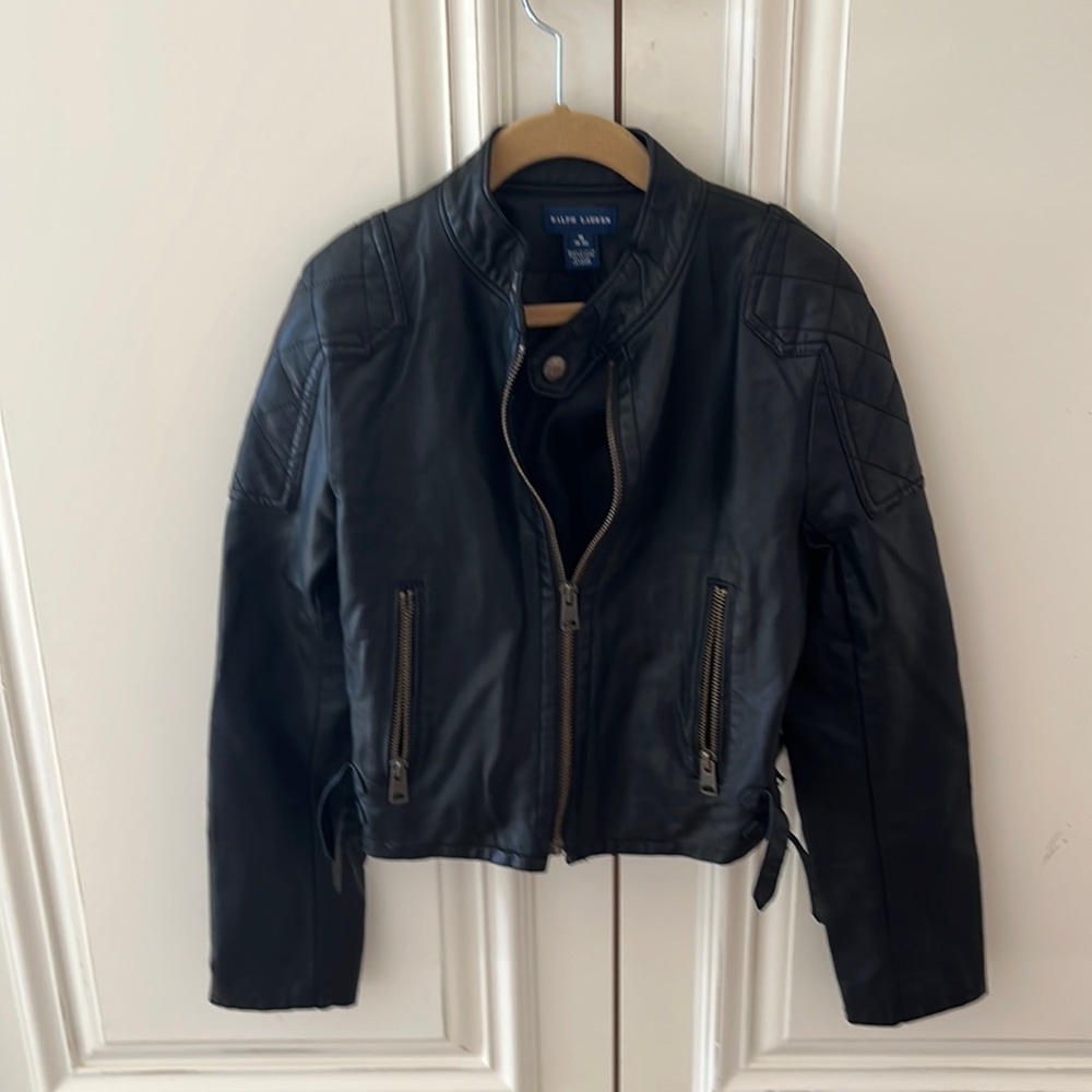 Faux leather biker jacket